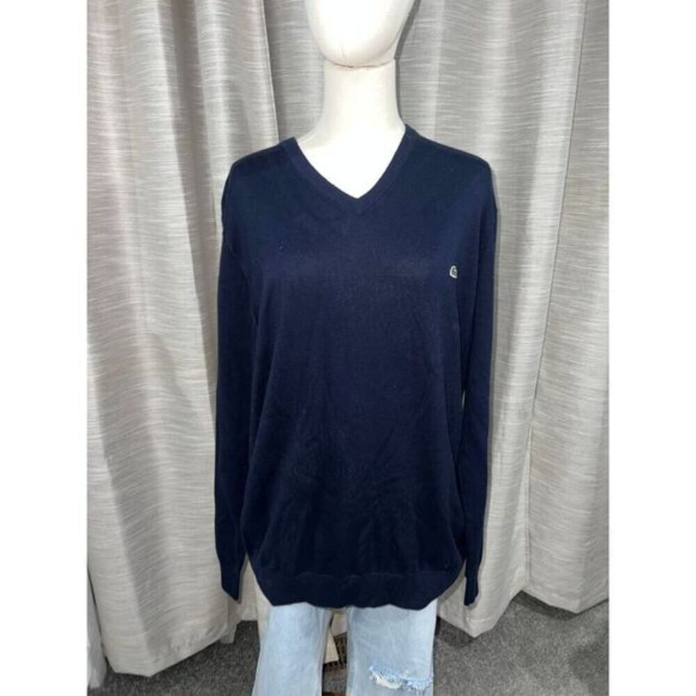 Lacoste men's v-neck navy blue sweater size 4XL